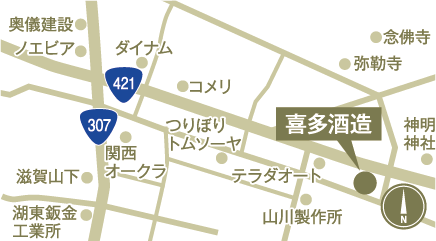 喜多酒造の地図