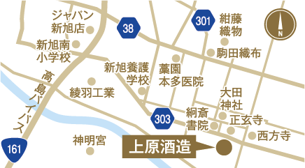 上原酒造の地図