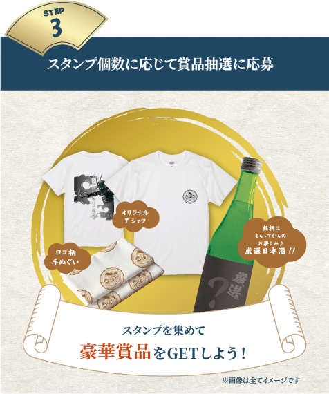 スタンプ個数に応じて賞品抽選に応募